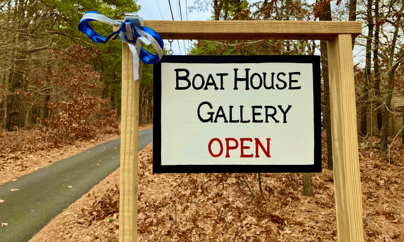 Boat House Gallery Welcome Sign